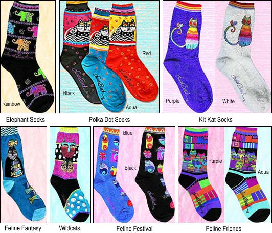 Cat Socks, Cat Design Socks, Laurel Burch Sock Shop