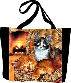 Cat Nap tapestry 
tote bag